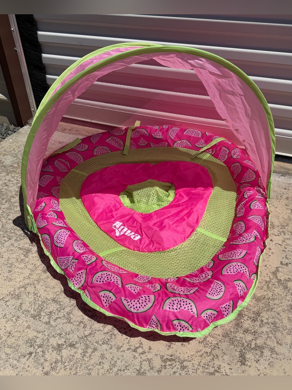 Aqua Baby Float Adjustable Seat w/ Canopy 6-24 months Pink Watermelon NEW IN BOX